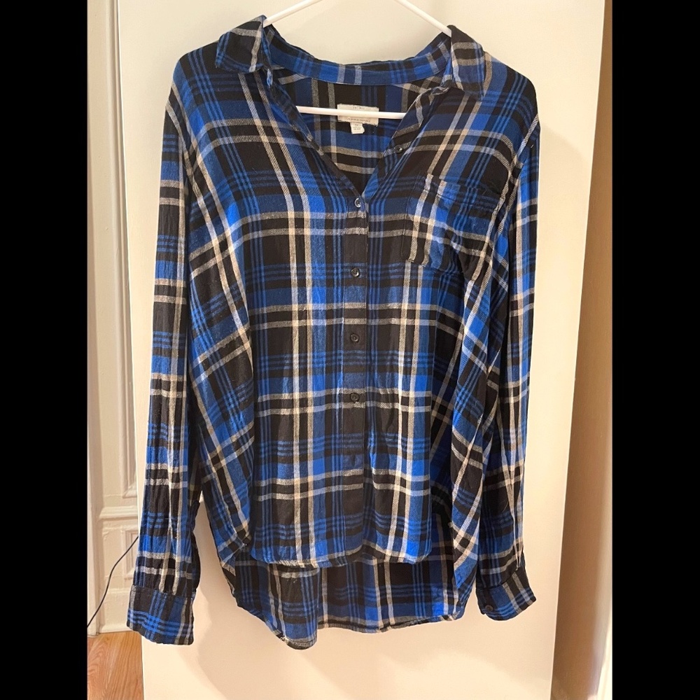 Lucky Brand Blue Plaid Button Down Shirt